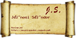 Jánosi Sándor névjegykártya