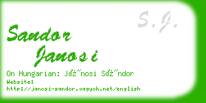 sandor janosi business card